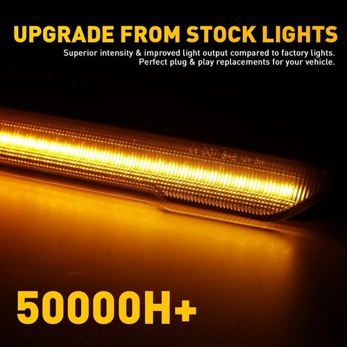 Smoke Lens Amber Side LED Marker Fender Lights for GMC 2020+ Sierra 2500 3500 HD - Picture 4 of 12