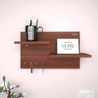 Wood Wall Hooks Stand/Key Holder with Shelf/Wall Mounted Key  (10 Hooks)
