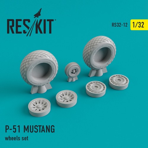 ResKit RS32-0012 Scale 1:32 P-51 Mustang wheels set for plastic scale model kit - Bild 1 von 24