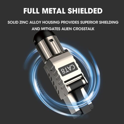 ZoeRax 10 STCK. RJ45 Cat8 Cat7 Cat6A Stecker RJ45 Metall Werkzeug Kostenloser Abschluss - Bild 5 von 6