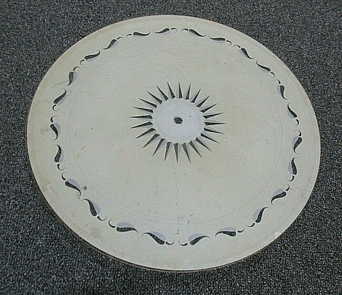 Vintage 15 Flat Glass Light Lamp Shade White With Center Starburst Pattern Vintage 15 Flat Glass Light Lamp Shade, Flat Glass Lamp Shade