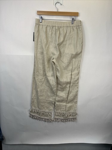 Crown & Ivy Hose Erwachsene Medium Stretch braun %100 Leinen neu mit Etikett Quaste Damen A81 - Bild 7 von 13
