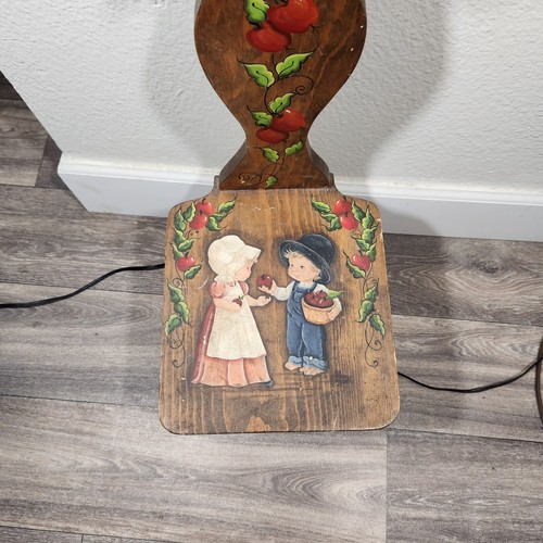 Vintage 30" Wooden Painted Graphic Childrens Time Out Chair w/ Cow Bell Alert - Picture 24 of 24