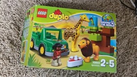 Lego Duplo Savannah 10802 Lion Giraffe Africa Steppe Jeep Rhino Bird COOL