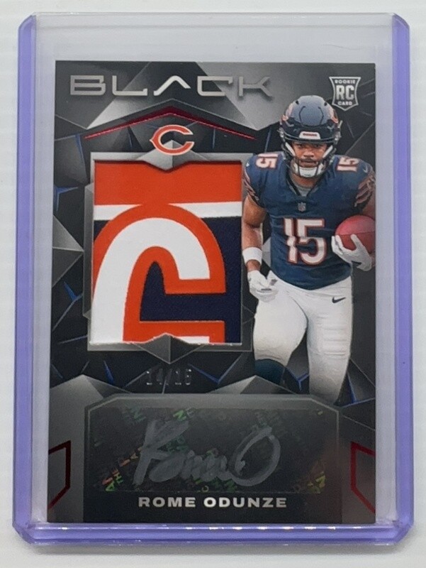 2024 Panini Black Rome Odunze Rookie Patch Auto Ruby RC #/15 #206