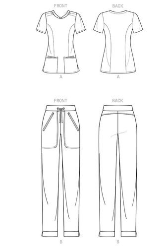 Simplicity Pattern S9276 Misses Nurse Doctor Scrubs Top & Pants Sizes 16-24 - Picture 2 of 5