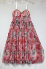 YS Women's Floral Overlay Dress Sz S/M - Adorable For Summer Party