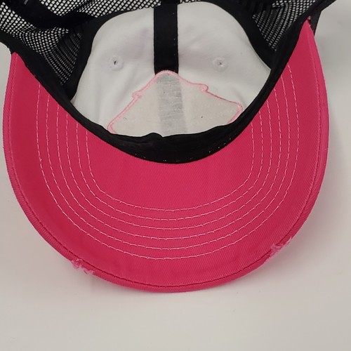 Cappello a scatto Simply Southern nero bianco rosa donna palme da spiaggia - Foto 9 di 10