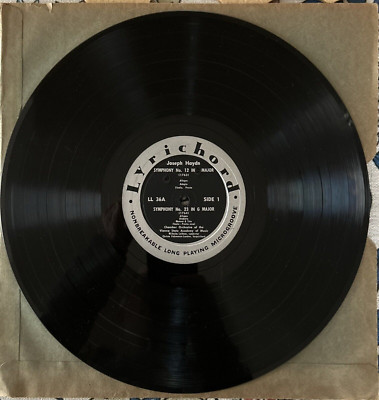 Joseph Hayden Symphony No. 30 In C Major Lyrichord Records LL-36A vintage vinyl