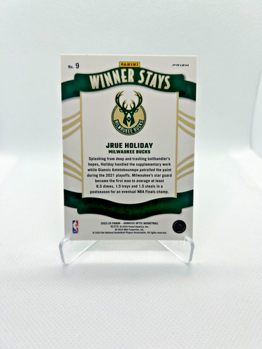 Jrue Holiday - 2023-24 Donruss Optic Winner Stays Holo #9 - Milwaukee Bucks - Picture 2 of 2