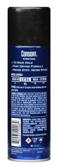 Nuevo spray para el cabello Consort For Men Shine Enhancing Extra Hold, paquete de 2 de 8,3 oz Foto 2 de 4