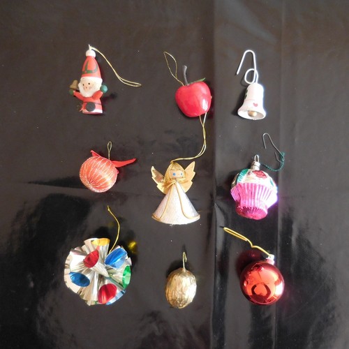 Lot 9 boules décorations guirlandes sapin Noël vintage art déco design XX France - Imagen 71 de 120