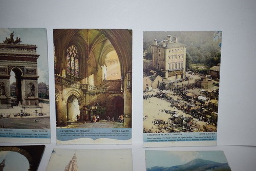 Carte illustrate vintage Noel Leaver del mondo città sceniche cartoncino stock - Foto 9 di 10