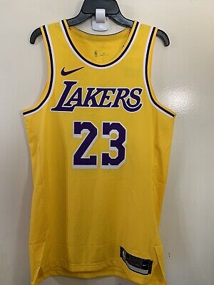 Lebron James Lakers Nike Authentic Icon size 44 jersey mens gold yellow