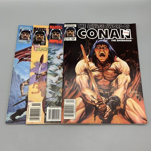 Vintage The Savage Sword of Conan Comics 80er & 90er Marvel 159, 199, 203 & 206 - Bild 1 von 16