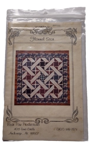 Vtg Flannel Star Quilt Pattern by Bear Paw Productions BPP022 Brenda Henning New - Picture 1 of 3