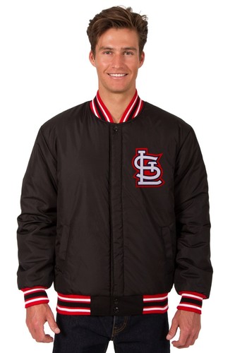 MLB St Louis Cardinals JH Design Wool Reversible Jacket With 2 Front Logos Black - Picture 3 of 3