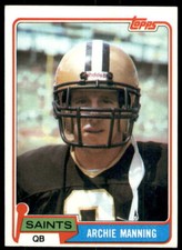 1981 Topps Archie Manning New Orleans Saints #158