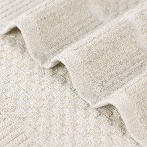 Naples Viscose Cotton Blend Textured Checkered and Ribbed Hand Towels, Set of 6 - Bild 24 von 45