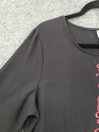 Misslook Maxi Dress Womens Large Pockets Long Sleeve Cotton Blend Black NWT - Picture 5 of 15