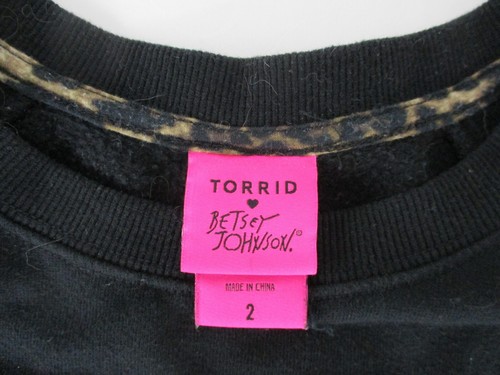 Torrid Betsey Johnson size 2 "Lady Liberty" Black Sweatshirt - Picture 6 of 9