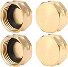 4 Pack Garden Hose End Caps with Washers Brass Spigot Cap 3/4" Female End Cap US