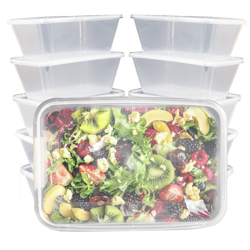 50 x PLASTIC 1000ml MICROWAVE FOOD TAKEAWAY CONTAINERS WITH LIDS - FOOD SAFE - Picture 5 of 5