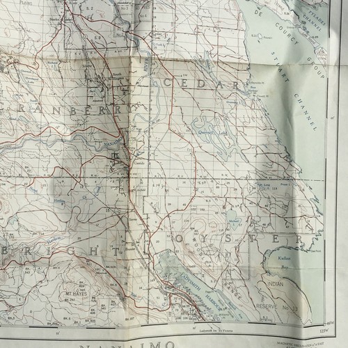 Gráfico Nanaimo Columbia Británica Canadá 92 G/4 Medio Oeste Primera Edición Mapa BC 1955 - Imagen 8 de 12