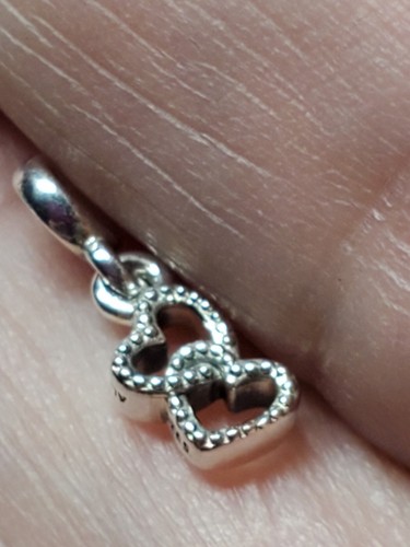 Genuine Pandora Bracelet Charm - Silver Love Two Entwined Hearts S925 ALE - Picture 4 of 11