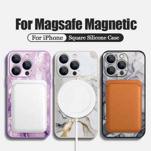 Magsafe Phone Case For iPhone 17 16 15 Pro Max 14 13 12 Soft Marble Magnet Cover - Picture 5 of 25
