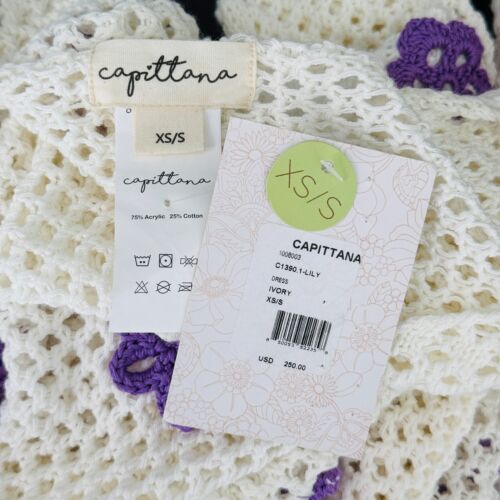 Capittana Dress Womens XS Small Lily Crochet Knit Maxi Swim Cover Up Resort NEW - Picture 3 of 10