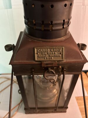 Vintage Brass & Copper Cargo Light No. 3954 Great Britain
