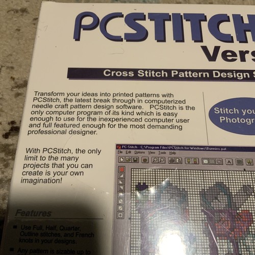 PCStitch Version 4 Cross Stitch Pattern Design Software NEW Rare CD-ROM PC - 第 5/5 張圖片