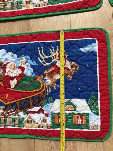 Juego de 8 Colchonetas Acolchadas Navidad De Colección Reversibles Papá Noel y Reno - Imagen 5 de 5