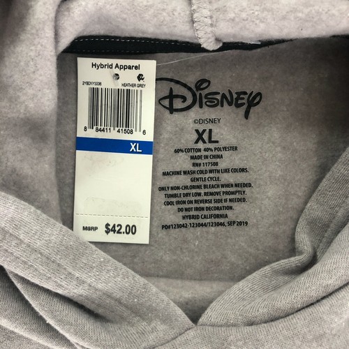 Disney Mickey Mouse Hoodie Boy's Kids Size XL Grey Hooded Sweatshirt NEW - Picture 5 of 8