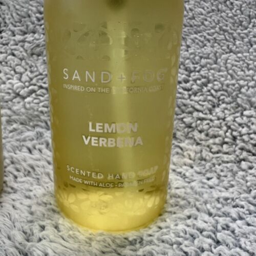 2 Sand + Fog Lemon Verbena Glass Fragrant Hand Soap Wash 15.7 fl oz Lot Set NEW - Picture 3 of 8