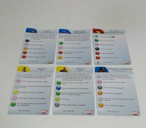 Marvel Heroclix Hazmat Echo Mettle Hellcat And More With Cards Set Of 6 Wizkids - Picture 8 of 12