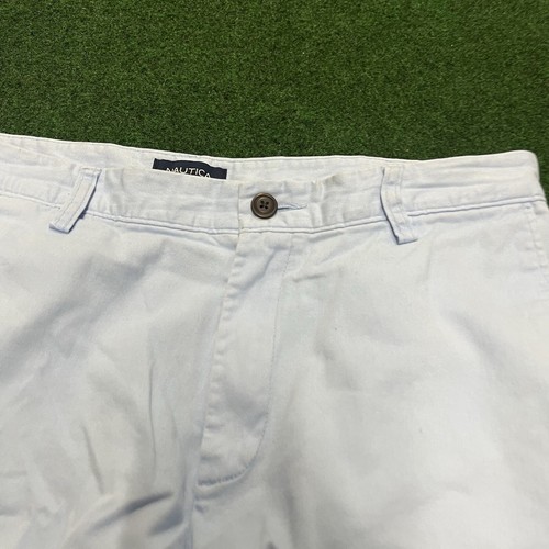 Nautica Light Blue Size 34 Deck Flat Front Chino Beach Golf  Hipster Shorts - Picture 3 of 10