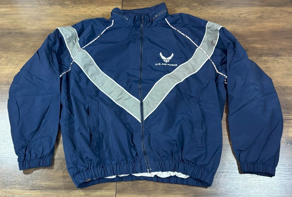 Chaqueta cortavientos vintage de la Fuerza Aérea Skillcraft para hombre grande azul transpirable Foto 2 de 4