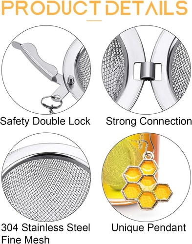 Tea Strainers for Loose Tea Set of 2 Stainless Steel Tea Ball Tea infuser wit... - Picture 2 of 2