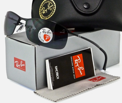 BRANDNEUE Ray-Ban RB3183 Gunmetal Sonnenbrille mit grünen Gläsern mit Farbverlauf - Bild 8 von 8