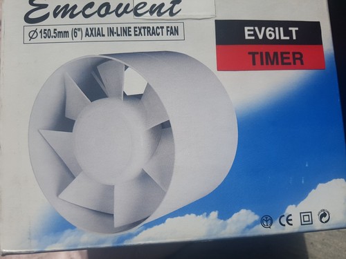 Emcovent Inline Extractor Fan Toilet Bathroom Etc - Picture 4 of 12