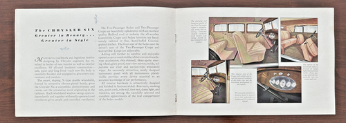 1932 CHRYSLER SIX COLOR SALES BROCHURE, 16 PAGES FP99 - Picture 7 of 11