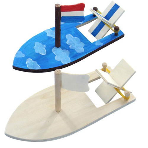 4 Set Kind collection Segelboot Aus Holz Selber Bauen Leeres Holzbootmaterial