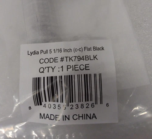 Lot of 2PCs Top Knobs TK794 TK794BLK Cabinet Lydia Pull 5 1/16" (c-c) Flat Black - Picture 3 of 5