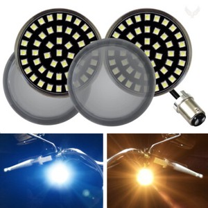 Eagle Lights 2/" Harley LED Front Turn Signals w// Smoked Lenses 1157 Plug n/' Play