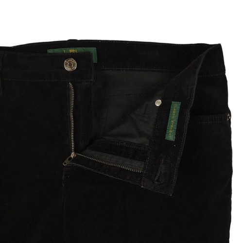 Vtg LRL Ralph Lauren Jeans Co Black Stretch Corduroy Classic Straight Leg Pants - Picture 4 of 8
