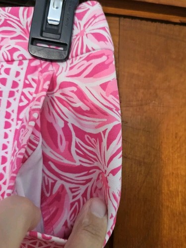 Lily Pulitzer Skort Größe 6 rosa weiß Blumendruck Knopf Reißverschlusstaschen - Bild 6 von 15