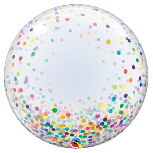 QUALATEX 24" DECO BUBBLE BALLOONS CLEAR QUALATEX HELIUM AIR BIRTHDAY PARTY - Picture 12 of 18