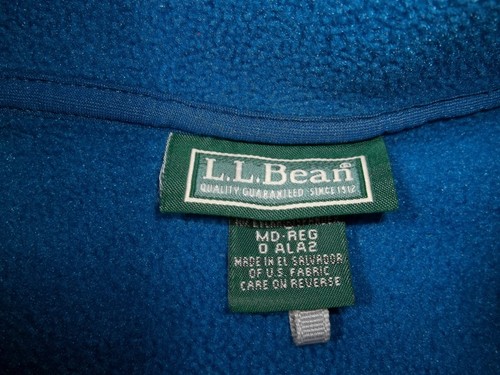 MENS LL BEAN LIGHTWEIGHT BLUE FLEECE JACKET, SZ MEDIUM REGULAR - Picture 5 of 10
